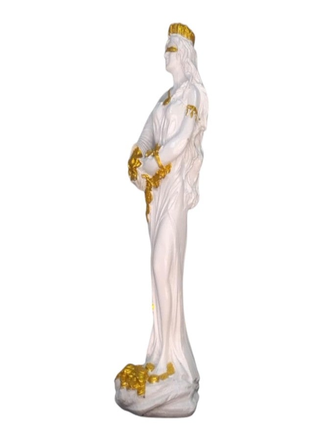KariGhar Fortuna Roman Goddess of Fortune Goddess of Good Luck Fortune Statue (White)-7 inch - Image 4