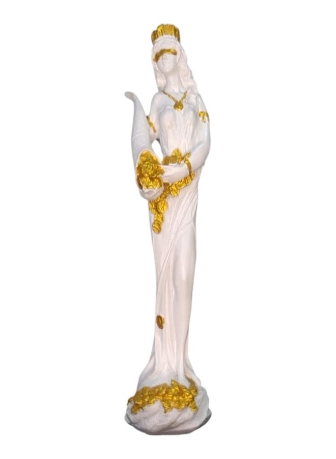 KariGhar Fortuna Roman Goddess of Fortune Goddess of Good Luck Fortune Statue (White)-7 inch - Image 1