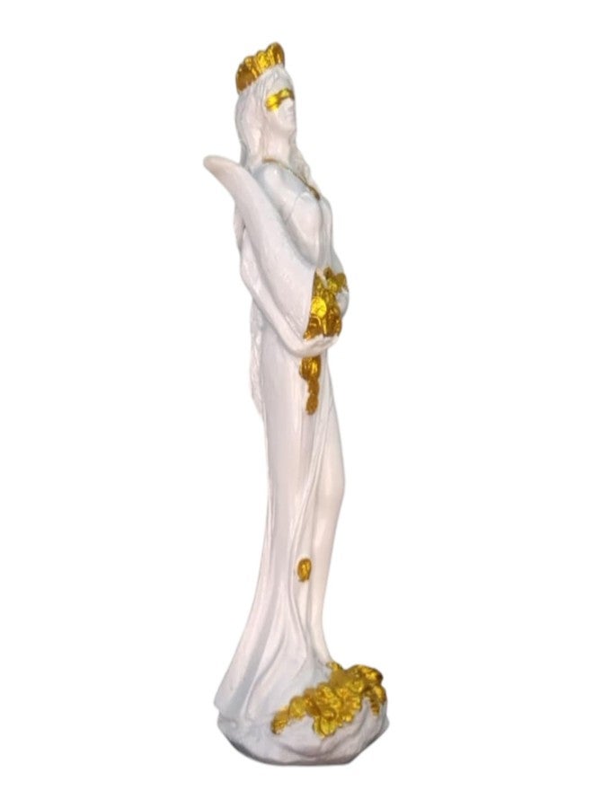 KariGhar Fortuna Roman Goddess of Fortune Goddess of Good Luck Fortune Statue (White)-7 inch - Image 3