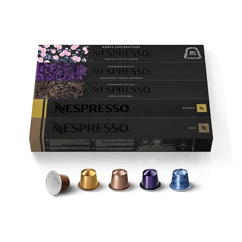 Nespresso Capsules Original Line Ispirazione Variety Pack Mild Medium Dark Roast Espresso Coffee 50 Count Espresso Coffee Pods - Image 1