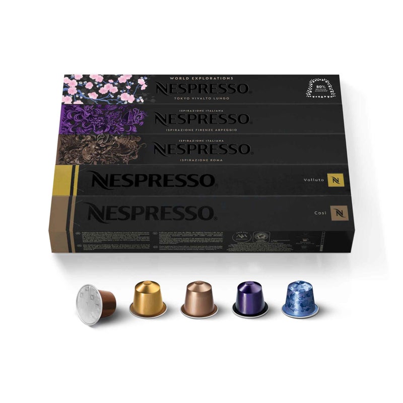 Nespresso Capsules Original Line Ispirazione Variety Pack Mild Medium Dark Roast Espresso Coffee 50 Count Espresso Coffee Pods - Image 3