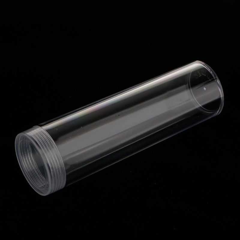klarako 10Pcs 32mm Plastic Portable Tube Holder Clear Round Cases Coin Storage Boxes - Image 4