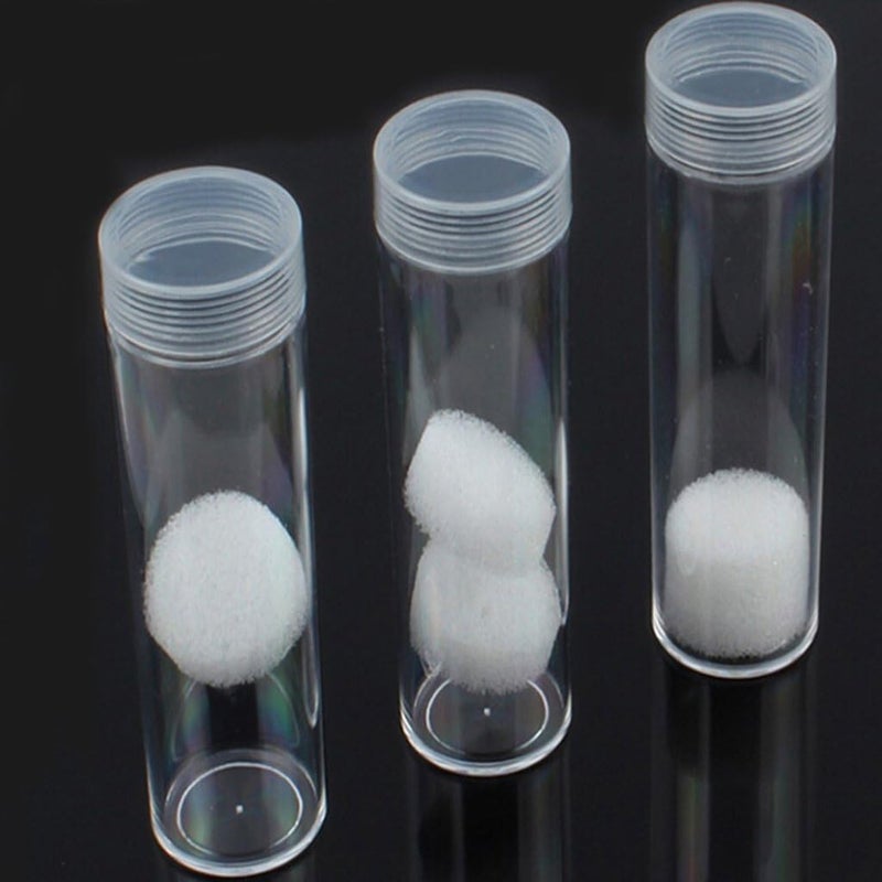 klarako 10Pcs 32mm Plastic Portable Tube Holder Clear Round Cases Coin Storage Boxes - Image 3