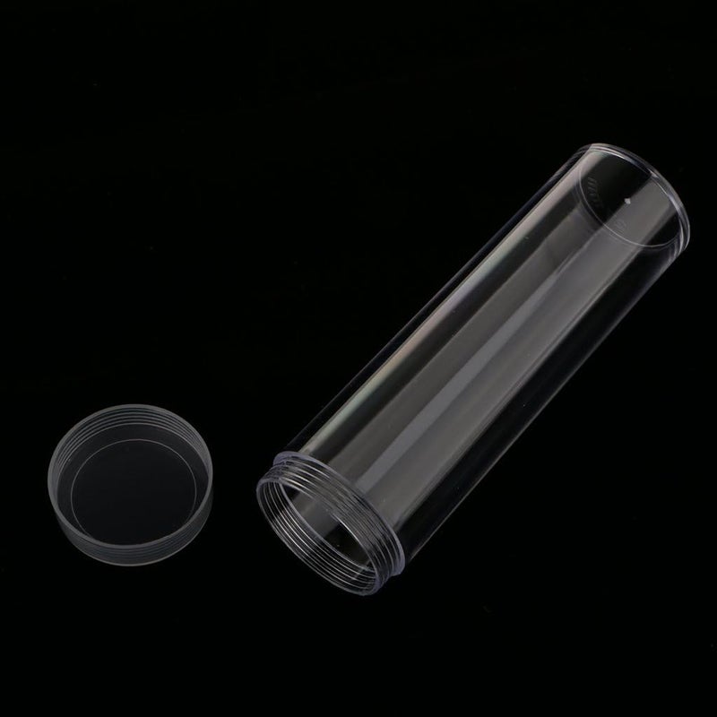 klarako 10Pcs 32mm Plastic Portable Tube Holder Clear Round Cases Coin Storage Boxes - Image 5