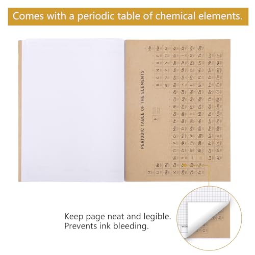 suituts 3 Pack Carbonless Chemistry Lab Notebook, 8.5X11 Inch Student Lab notebook with Duplicate/Numbered/Grid Pages, 25 Sets of Pages, Total 75 Sets (Kraft) - Image 4
