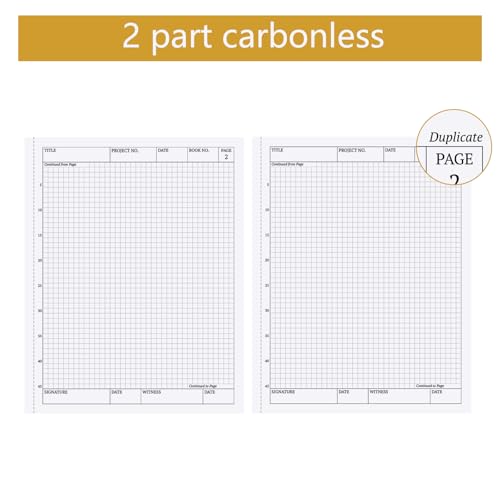 suituts 3 Pack Carbonless Chemistry Lab Notebook, 8.5X11 Inch Student Lab notebook with Duplicate/Numbered/Grid Pages, 25 Sets of Pages, Total 75 Sets (Kraft) - Image 3