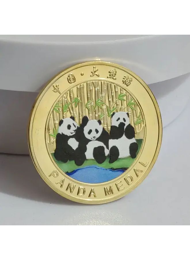 Single Panda Memorial Commemorative Metal Coin For Events Gifts Souvenir Detailed Craftsmanship 1pc - Image 1