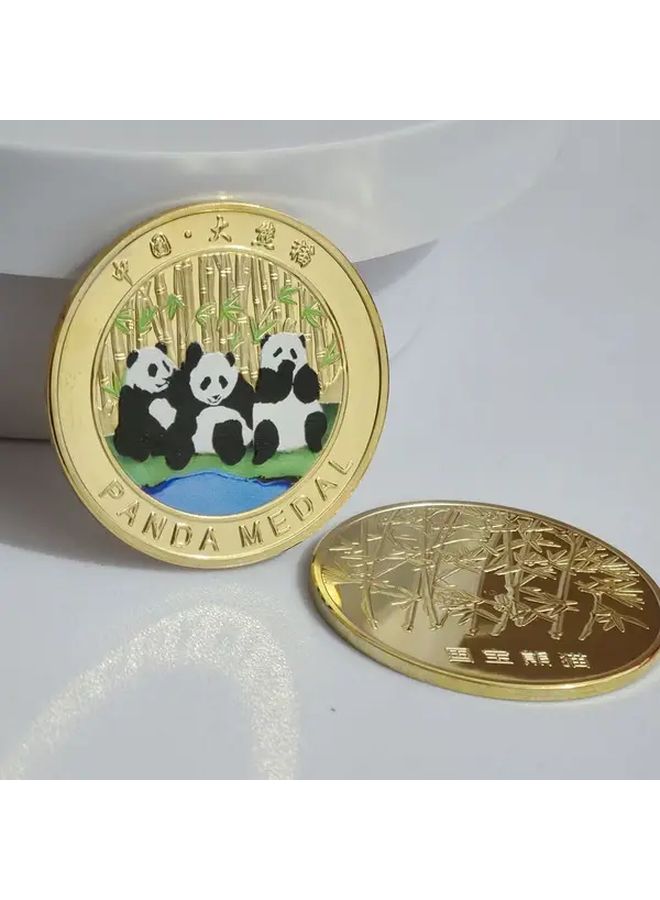 Single Panda Memorial Commemorative Metal Coin For Events Gifts Souvenir Detailed Craftsmanship 1pc - Image 3