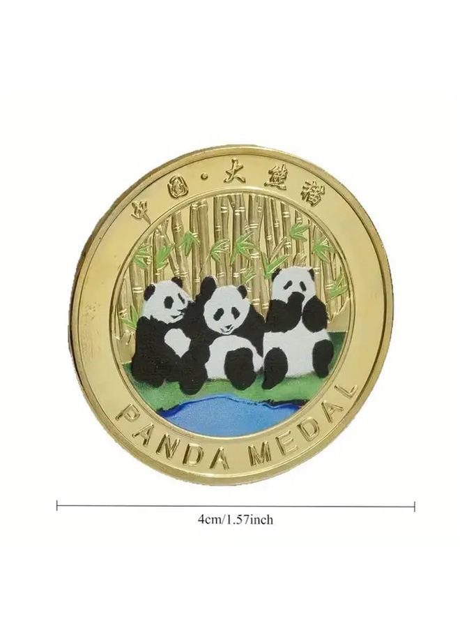 Single Panda Memorial Commemorative Metal Coin For Events Gifts Souvenir Detailed Craftsmanship 1pc - Image 4