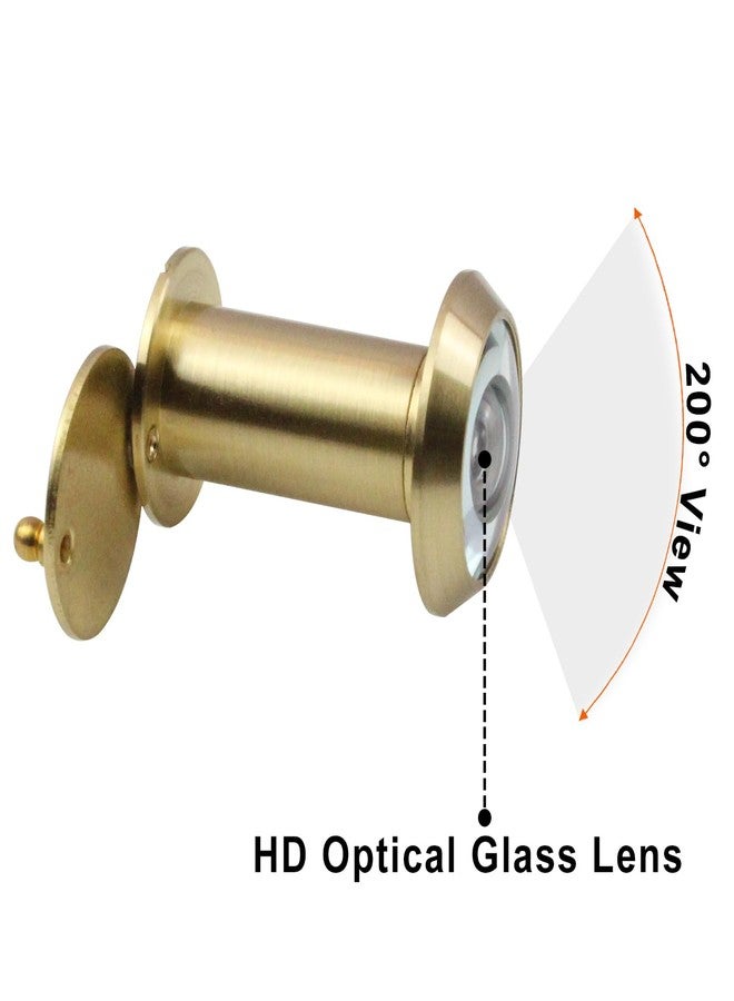 Earl Diamond - Peep Holes for Door, Solid Brass 200-Degree Door Viewer Peephole with Heavy Duty Rotating Privacy Cover for 1-3/8" to 2-1/6" Doors for Home Office Hotel, Satin Gold - Image 3