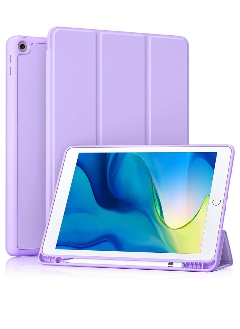 ELTRAZONE iPad 9th/8th/7th Generation case (2021/2020/2019) iPad 10.2-Inch Case with Pencil Holder [Sleep/Wake] Slim Soft TPU Back Smart Magnetic Stand Protective Cover Cases - Image 1
