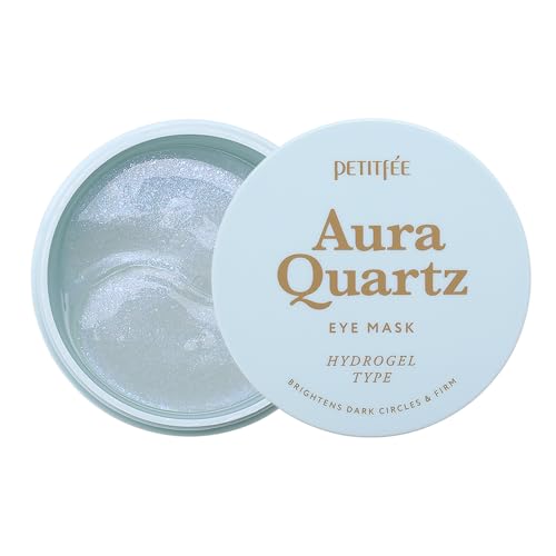 PETITFEE Aura Quartz Hydrogel Eye Mask Blue 60 pcs 30 pairs Eye Patch for Dark Circles Brightens Under Eyes Glutathione Ascorbic Acid Puffy Eye Bags Cooling Firms Eye Area Intense Hydration - Image 1