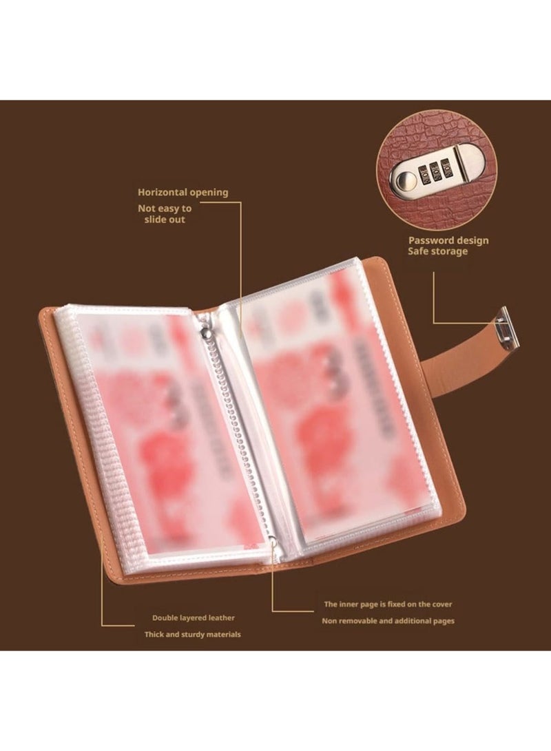 SYOSI كتاب تحدي توفير المال، مخطط ميزانية 100 ظرف، قفل كلمة مرور للأمان، نظام توفير الأموال بظرف 7"x4.2"، مثالي للمالية الشخصية، تنظيم المدخرات، مجموعة واحدة - Image 2