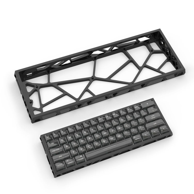 kutethy KY60 Hollow Out Aluminum Keyboard Case,60% Mechanical Keyboard Shell Custom Keyboard Barebones Compatible with Wooting60 Mad60 Win60 GH60 60HE (Black) - Image 1