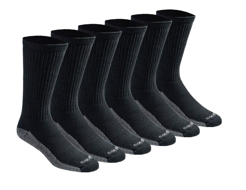 Dickies Men's Dri-Tech Original Moisture Control Crew Socks, Available in M-XXL (6, 12, 18 Pairs), Black (6 Pairs), XX-Large - Image 1