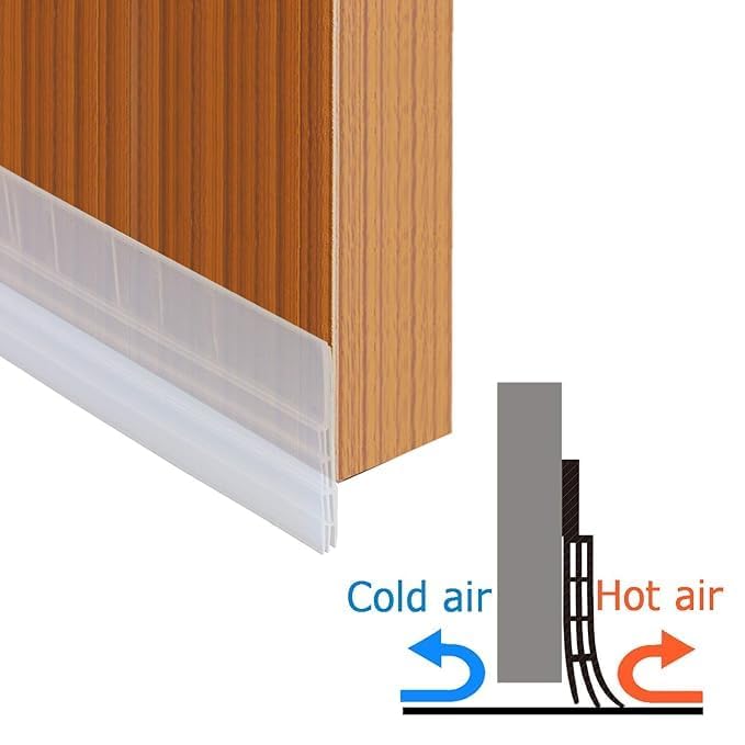 Apidian Silicone Door Sealing Strip Self Adhesive Bottom Gap Filler Rubber | Under Door Sealing Strip | Insect, Bug, Noise, Air Dust Stopper Stick on Seal Weather Strip Guard, 1 Meter (Transparent) - Image 4