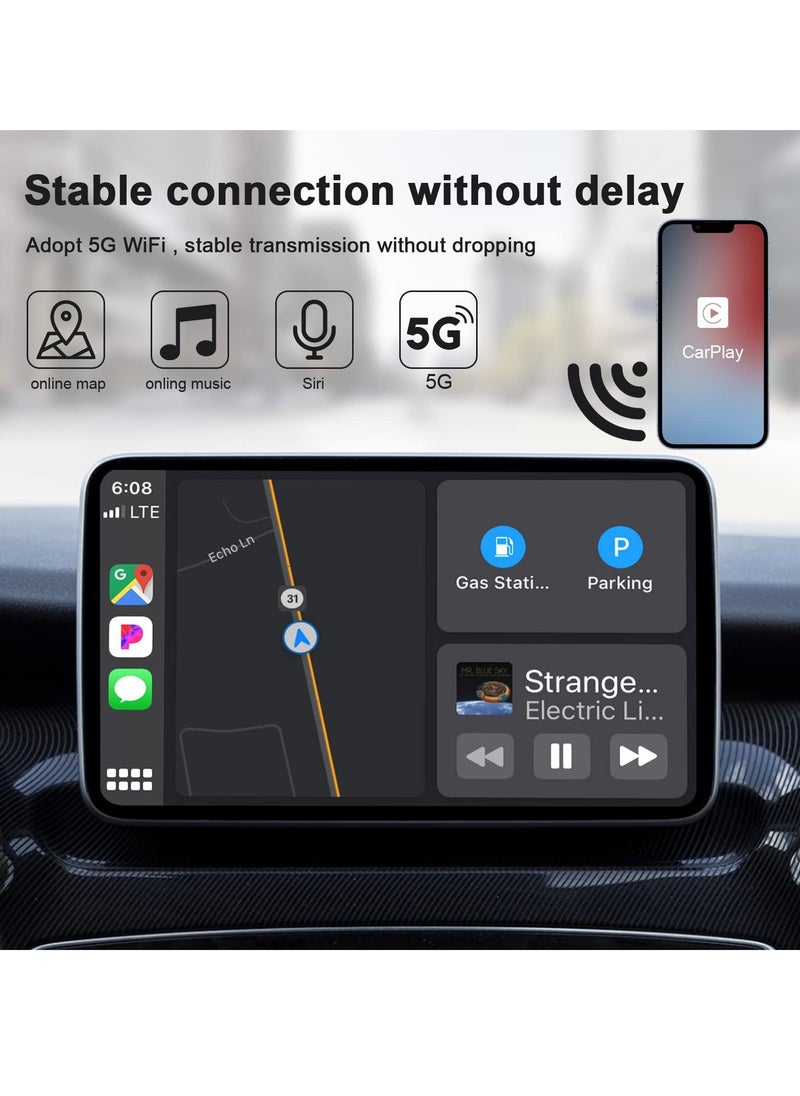 Generic - Wireless CarPlay Adapter for iPhone, Carplay Dongle Converts Factory Cars Wired to Wireless, Bluetooth Adapter, 5Ghz WiFi Auto-Connect Online Update, Support iOS 13+, Black - Image 1