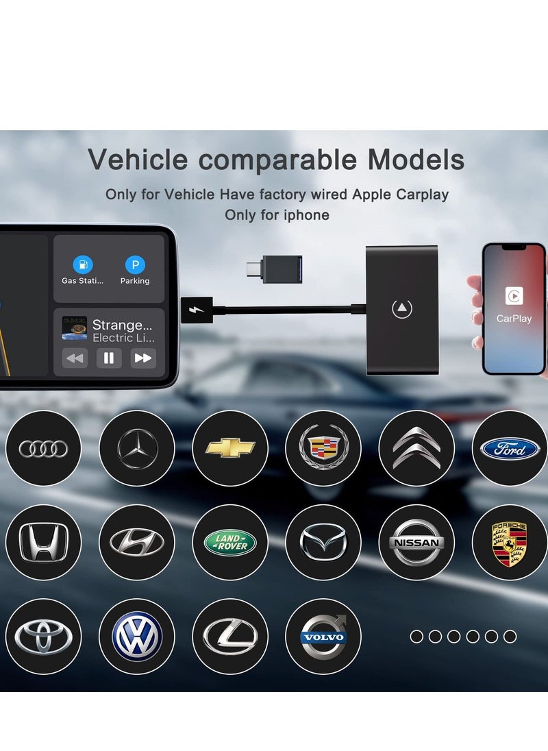 Generic - Wireless CarPlay Adapter for iPhone, Carplay Dongle Converts Factory Cars Wired to Wireless, Bluetooth Adapter, 5Ghz WiFi Auto-Connect Online Update, Support iOS 13+, Black - Image 1