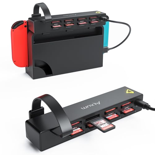 ALXUM Switch Game Card Reader - 8 In 1 Switch Game Card Holder for Nintendo Switch/Switch OLED Console, Switch Multi Game Reader Switcher Quick Identification(4 For Game+4 For Storage) - Image 1