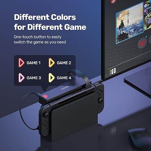 ALXUM Switch Game Card Reader - 8 In 1 Switch Game Card Holder for Nintendo Switch/Switch OLED Console, Switch Multi Game Reader Switcher Quick Identification(4 For Game+4 For Storage) - Image 3