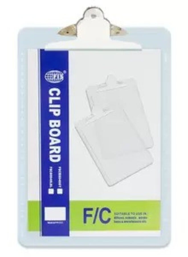 Fis Acrylic Clip Boards (light Blue Color), F4 Size