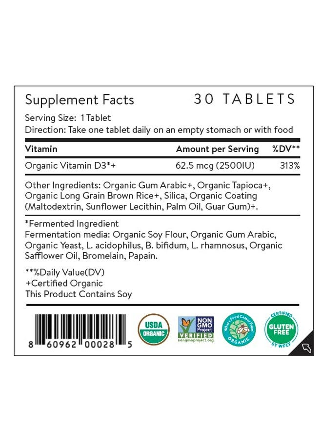 Movita Movita Certified Organic Vitamin D3 2500IU - Supports Energy, Immune Health & Bone Strength - Fermented Whole Foods, Organic, Vegan, Gluten-Free, Non-GMO - 30-Day Supply (Glass Bottle) - Image 4