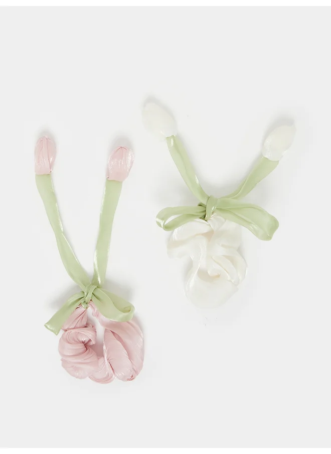 ستايلي Styli Pack of 2 - Long Drop Scrunchie