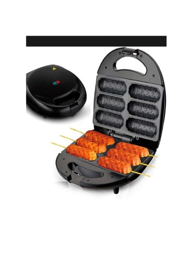 Dreamzon Electric Corn Dog & Hot Dog Waffle Maker 850W – 6 Slots Non-Stick Maker with Stick Holders for Corn Dogs & Waffle Pops - Image 3