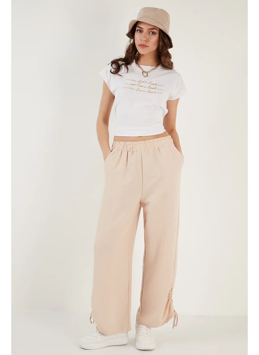 Lela Relaxed Cut Gathered Wide Leg Summer Trousers Women's Trousers 6236381