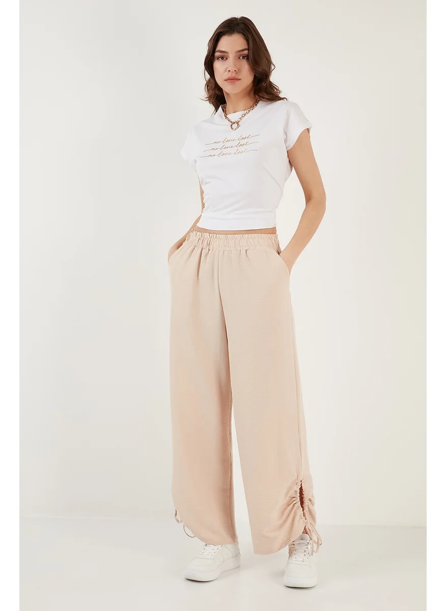 Lela Relaxed Cut Gathered Wide Leg Summer Trousers Women's Trousers 6236381