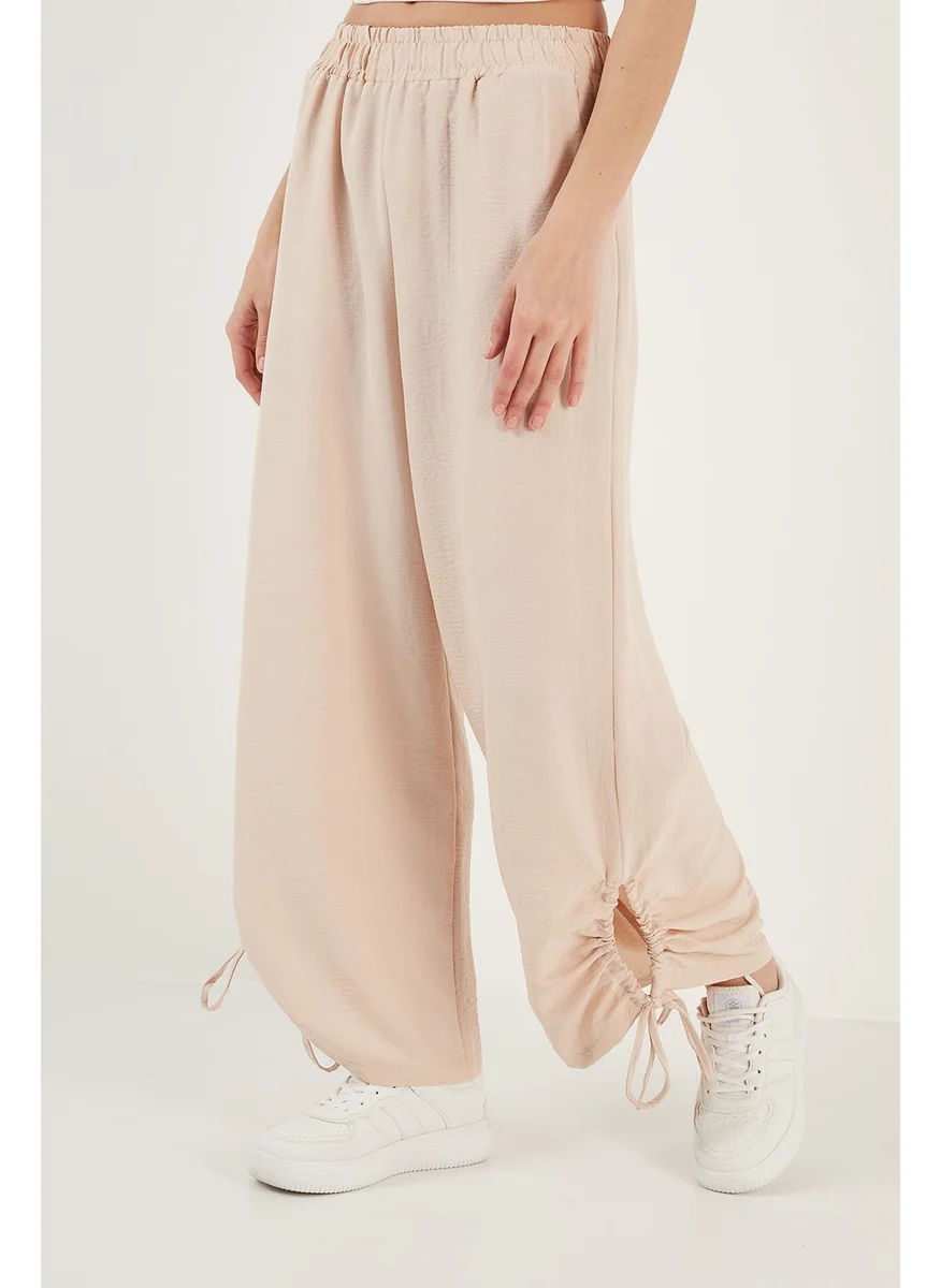 ليلا Relaxed Cut Gathered Wide Leg Summer Trousers Women's Trousers 6236381