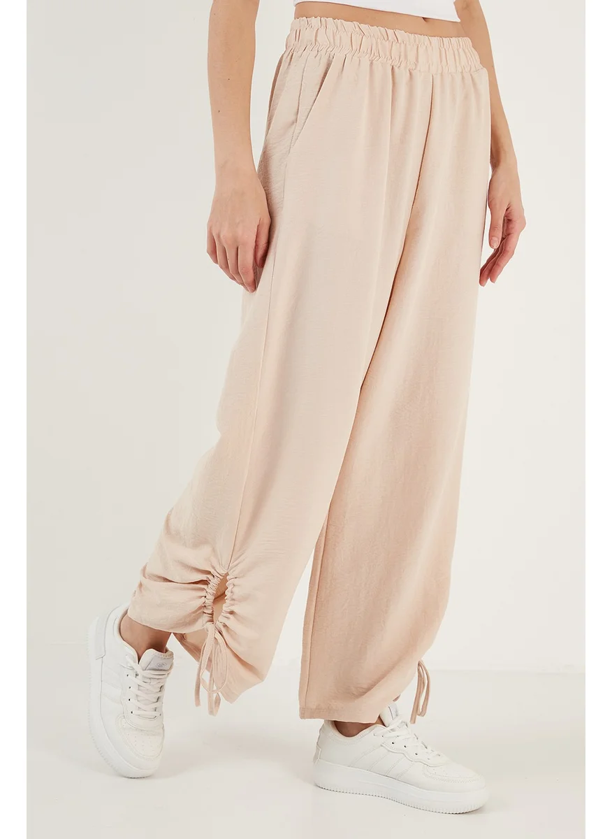 ليلا Relaxed Cut Gathered Wide Leg Summer Trousers Women's Trousers 6236381