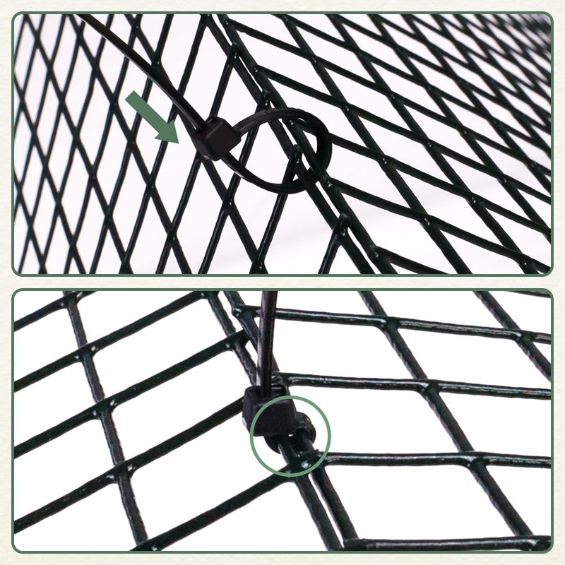 Warmfarm 12 Pics DIY Metal Plant Protectors from Deer, Garden Fencing Animal Barrier Size 11.8 * 11.8 inches, Mesh Plant Cage Chicken Wire Cloche for Plants with Stakes and Nylon Cables (12 Pcs) - Image 4