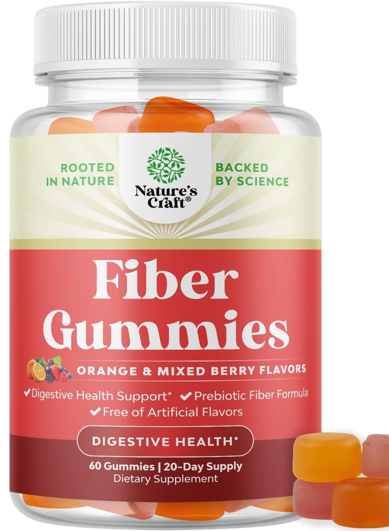 Natures Craft Fiber Gummies, Orange and Mixed Berry, 60 Gummies - Image 1