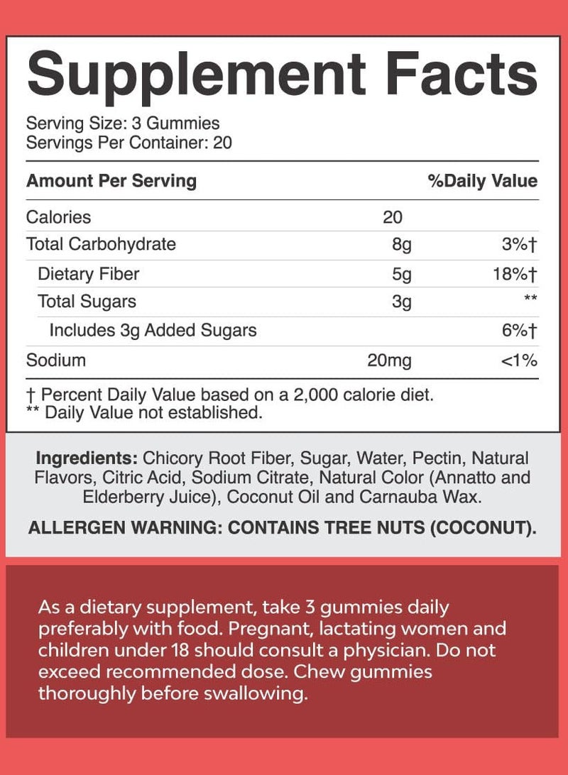 Natures Craft Fiber Gummies, Orange and Mixed Berry, 60 Gummies - Image 2