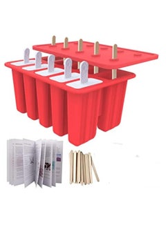 Homemade Popsicle Molds Shapes, Silicone Frozen Ice Popsicle Maker-BPA Free, with 10 Reusable Sticks, Funnel and Ice Pop Recipes