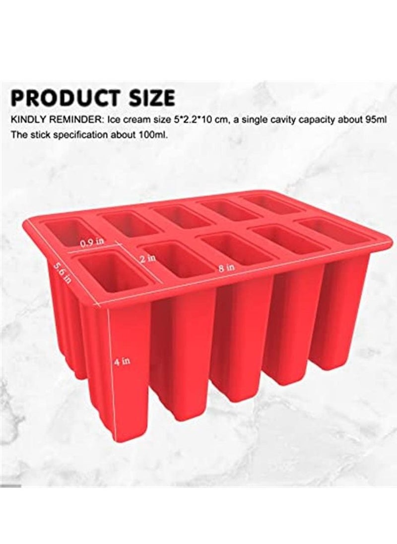 Generic - Homemade Popsicle Molds Shapes, Silicone Frozen Ice Popsicle Maker-BPA Free, with 10 Reusable Sticks, Funnel and Ice Pop Recipes - Image 1