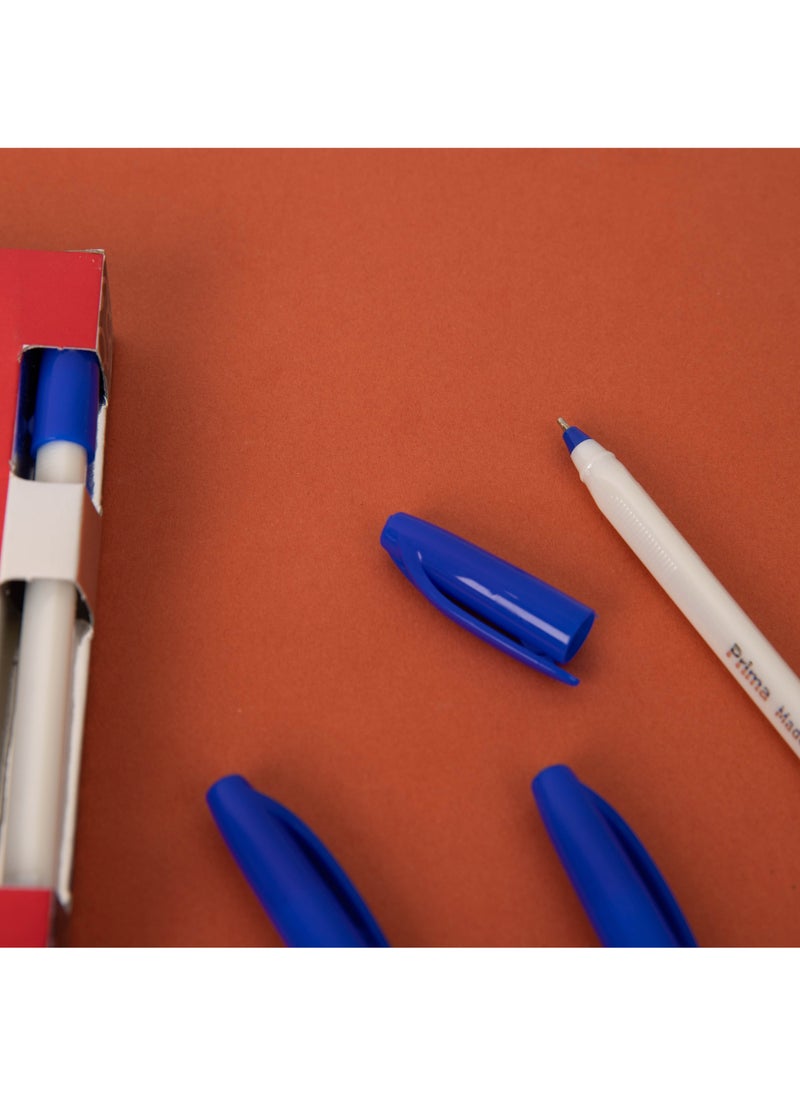 بريما قلم جاف أزرق 1.0 ملم - عبوة 10 حبات | كتابة سلسة وخطوط جريئة، حبر يجف سريعًا ويكتب نحو 2-3 كم، مقبض مريح للمدرسة والمكتب، أداء ثابت وطويل الأمد وقيمة مثالية - Image 4