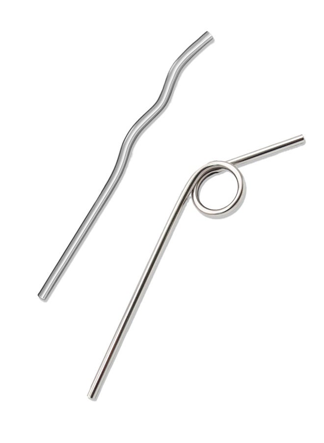 Betaoby 2Pcs Portable Reusable Stainless Steel Straw Set for Home, Outdoor, Party and Café, Office, Suitable for Bubble Tea, Juice, Coffee and Water, Complete with Cleaning Brush - Image 1