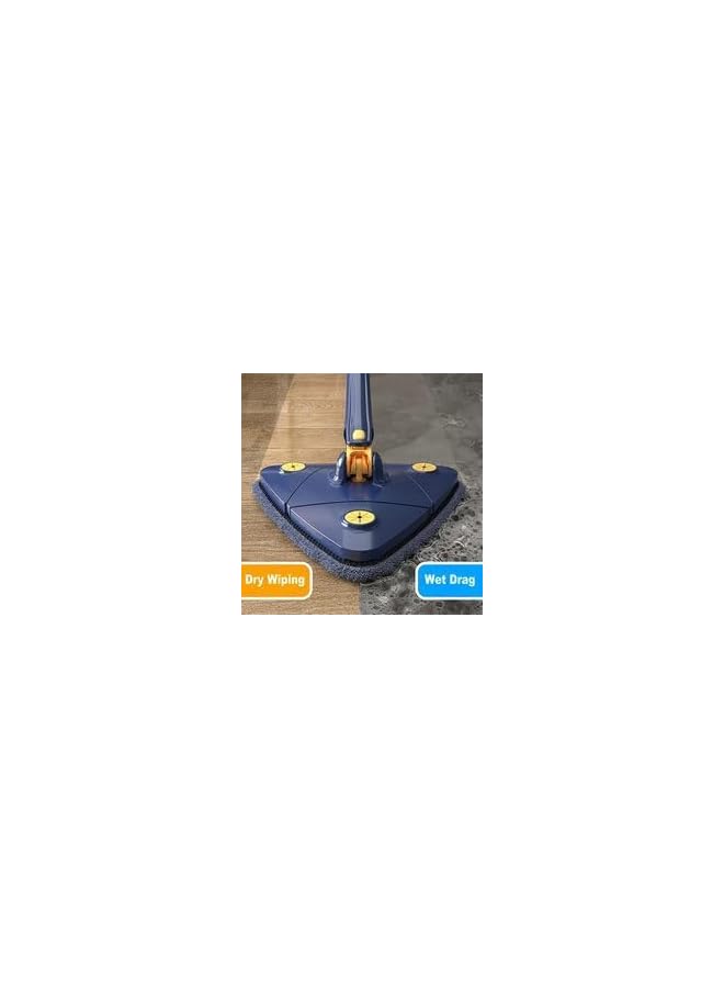 PROMASS 360° Swivel Adjustable Cleaning Mop, Retractable Triangle Mop with Water Squeezing Function, Long Handle, Wet - Image 5