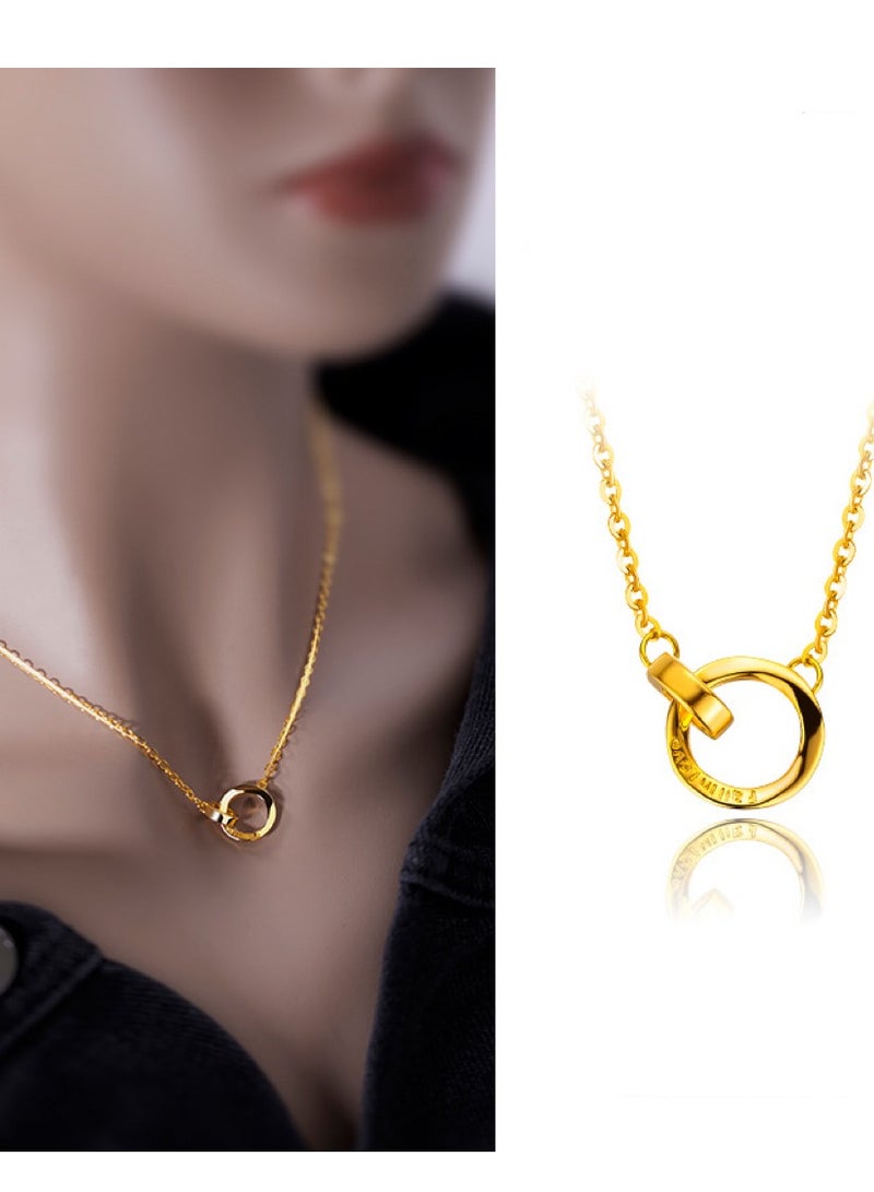 Stylish Pendant Necklace Golden Necklace For Women - Image 2
