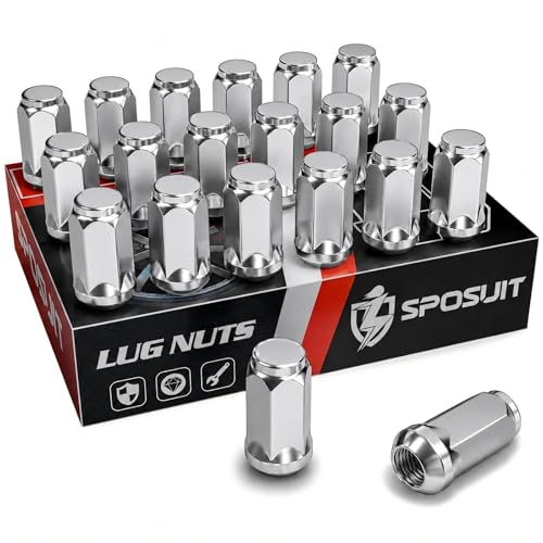 Sposuit M14x1.5 Lug Nuts - Replacement for 2005-2024 Dodge Charger, 2008-2023 Challenger, 2011-2024 Durango, 2004-2009 Magnum - Closed End Chrome Lug Nut(20 Pcs) - Image 1