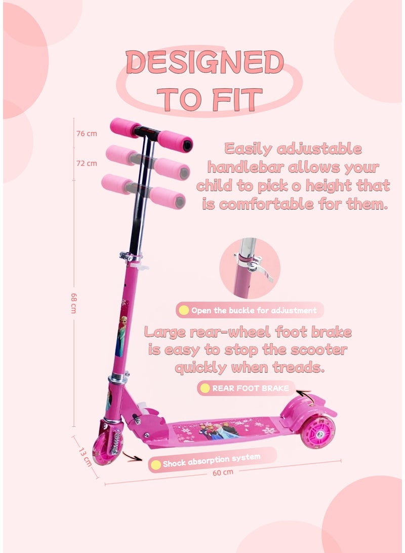 EASY FUTURE Scooters for Kids with Foldable & Height Adjustable Handle Kick Scooter with LED PU Wheels & Rear Brake Kids Scooter for 3 to 8 Years Including Full Protective Gear Set - Image 3