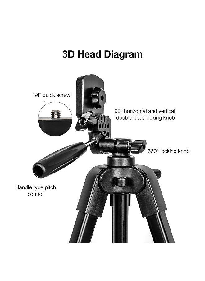 Kingjoy - KINGJOY VT-688 675-inch Tripod Stand Desktop Tripod Stand 2kg/4.4lbs Load Capacity 5 Levels Height Adjustable - Image 1