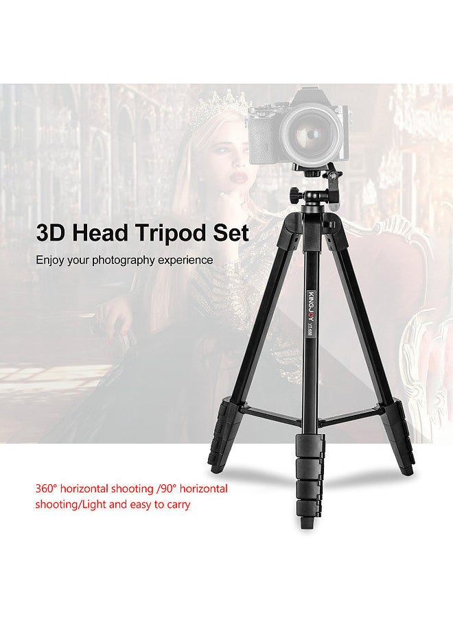 Kingjoy - KINGJOY VT-688 675-inch Tripod Stand Desktop Tripod Stand 2kg/4.4lbs Load Capacity 5 Levels Height Adjustable - Image 1