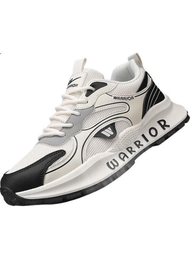 Pull Back Warrior Men'S Summer Mesh Breathable Sports Shoes Men'S Thick-Soled Height-Increasing Casual Shoes-L146C Beige Black Grey 42 - Image 2