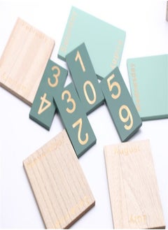 Generic Wooden Calendar Wooden Flip Desk Blocks Calendar Decal Week Month Date Display Home Office Decoration  - Image 5