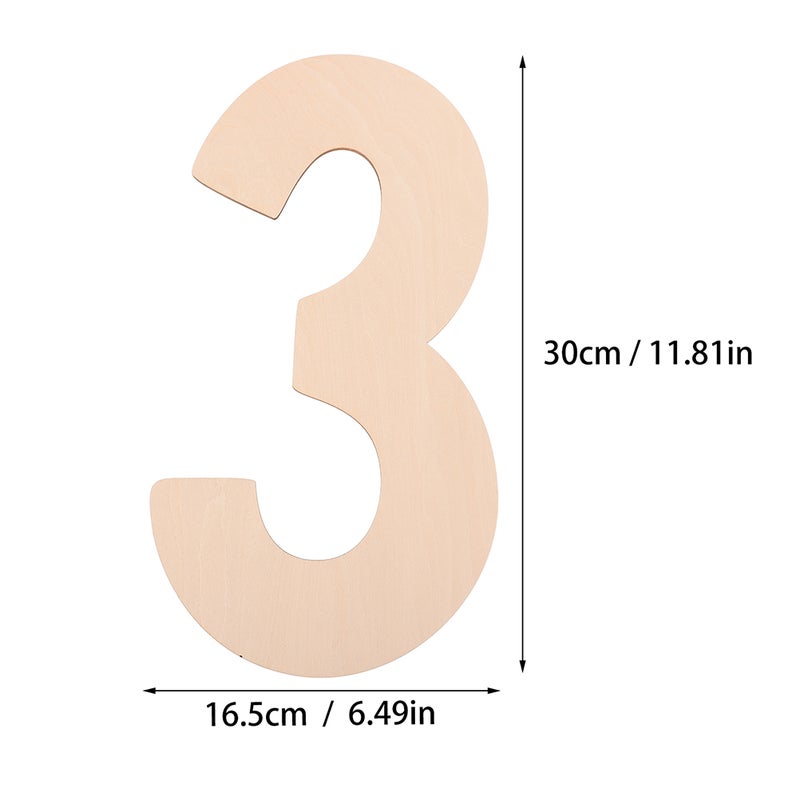 Blank Pendant Unpainted Wood Sign Ornament Diy Number Ornament For Decoration Diy Decor Diy Painting Wood Sign Unfinished Number Sign - Image 4