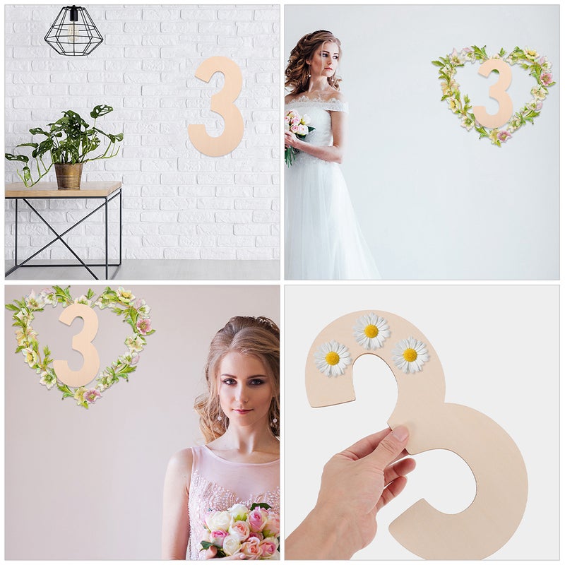 Blank Pendant Unpainted Wood Sign Ornament Diy Number Ornament For Decoration Diy Decor Diy Painting Wood Sign Unfinished Number Sign - Image 3
