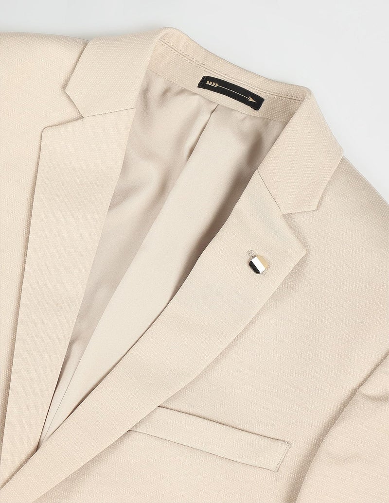 Arrow Men's Nylon Single Breasted Business Suit Pants Set (ARAGSU5552_Beige - Image 3